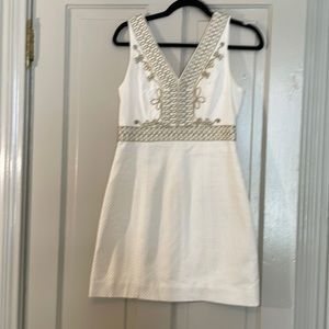 Lilly Pulitzer white and gold dress